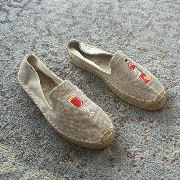Soludos Spritz Smoking Embroidered Espadrilles Tan 8 - Picture 3 of 10